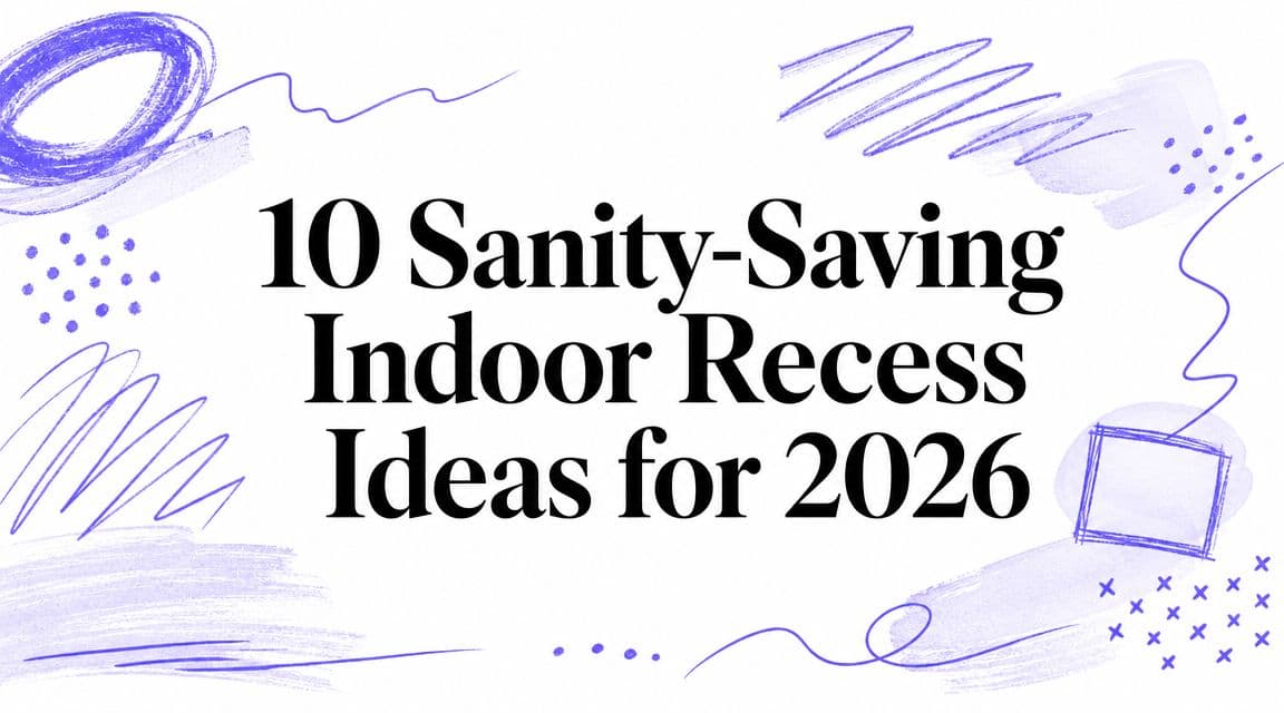 10 Sanity-Saving Indoor Recess Ideas for 2026