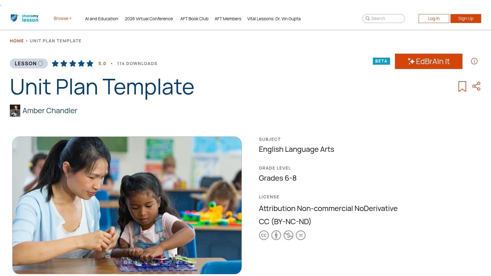 Share My Lesson – Unit Plan Template (PDF)