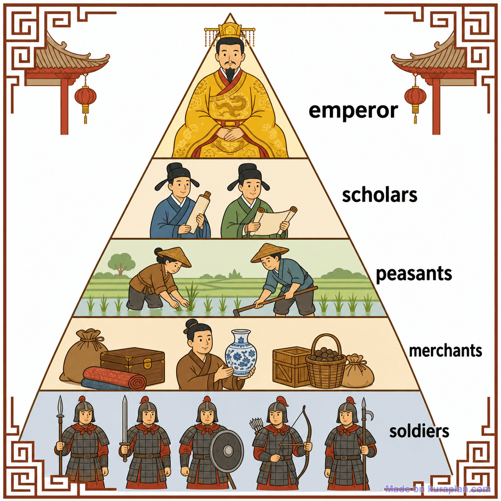 Ancient Chinese Social Hierarchy Pyramid (simple)