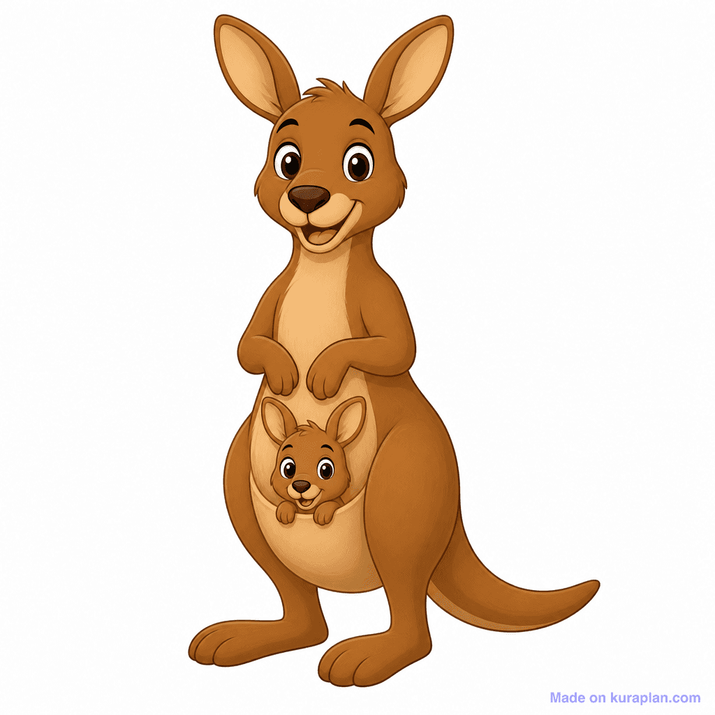 Animal Kangaroo With Joey
