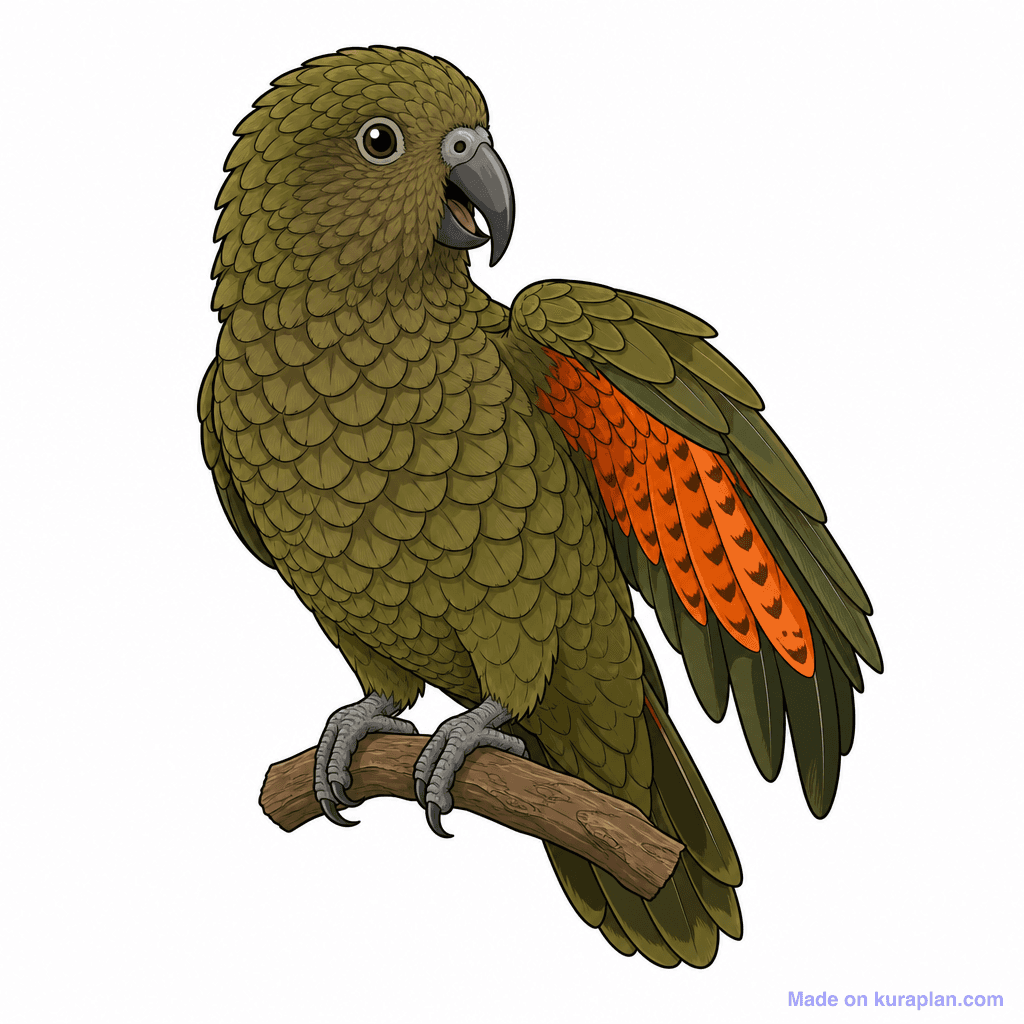 NZ Native Fauna illustration sample