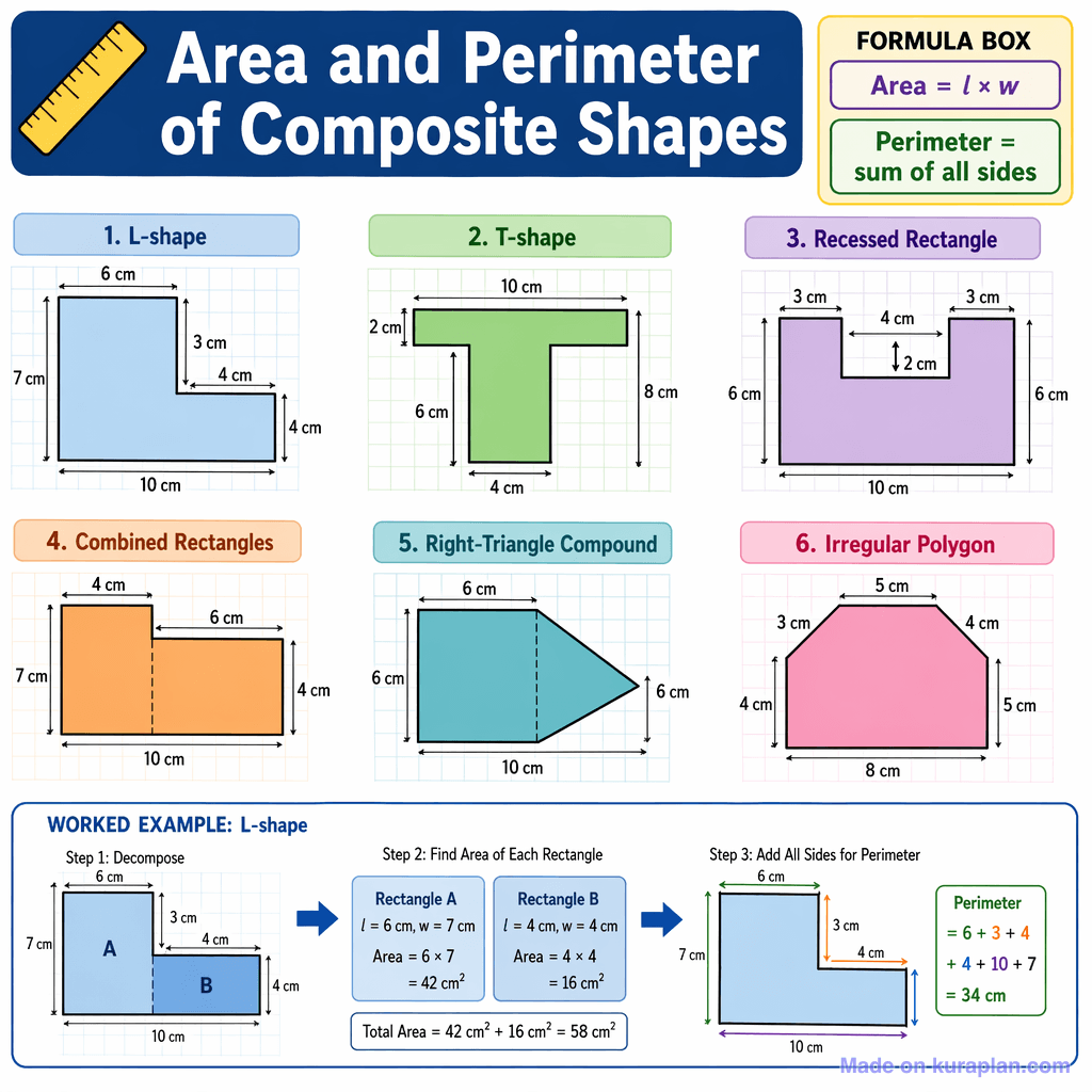 Area and Perimeter of Composite Shapes (simple)