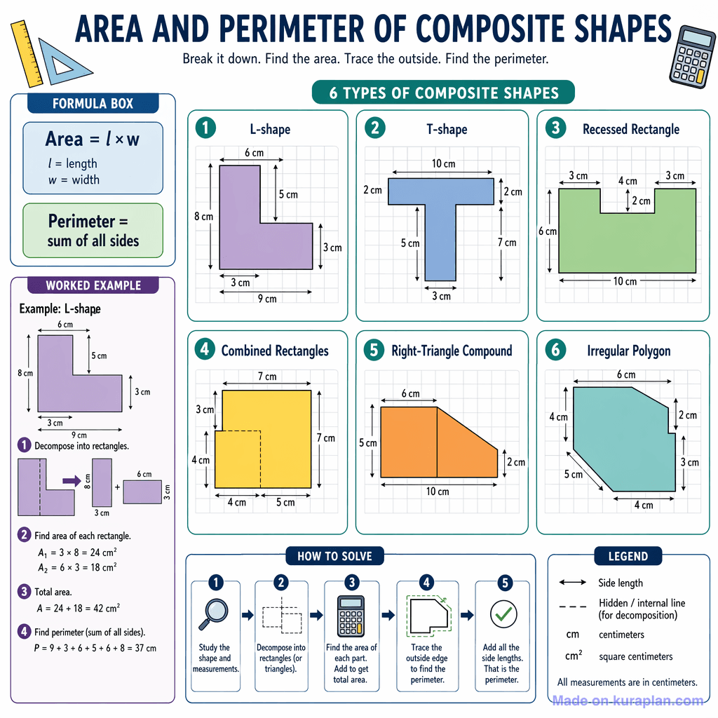 Area and Perimeter of Composite Shapes (detailed)