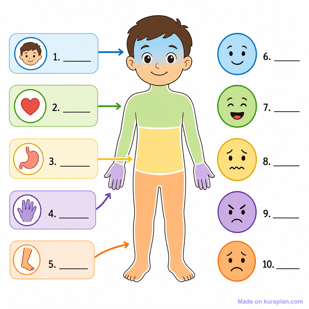 Body Feelings Zones Diagram (simple, unlabeled)