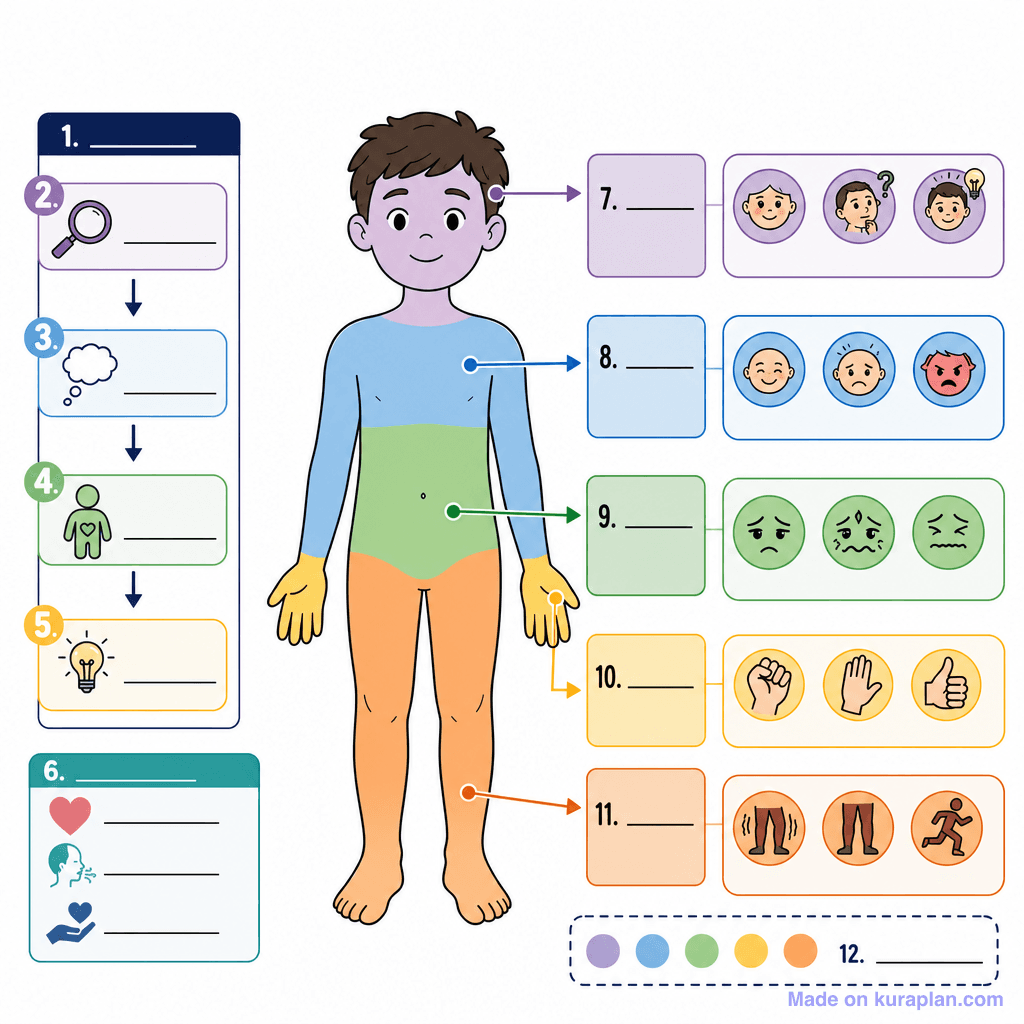 Body Feelings Zones Diagram (detailed, unlabeled)