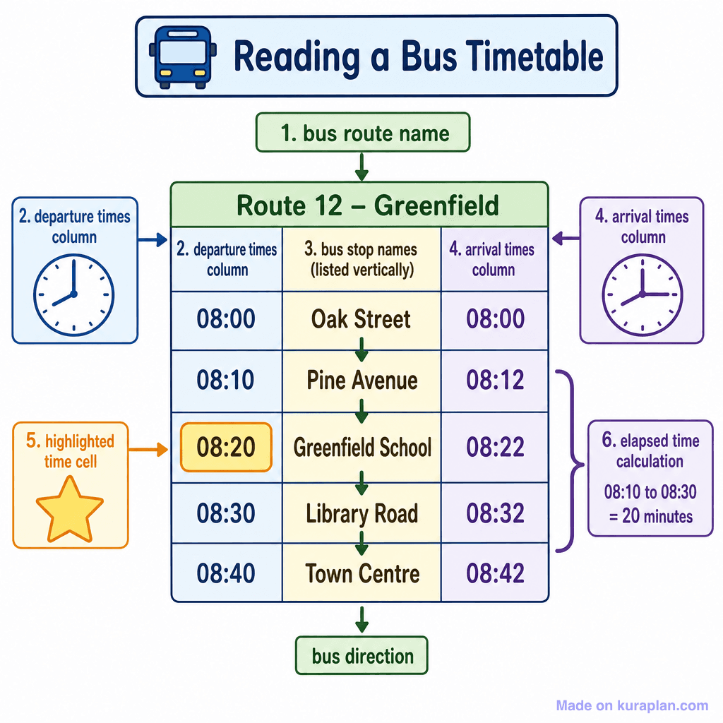 Reading a Bus Timetable (simple)