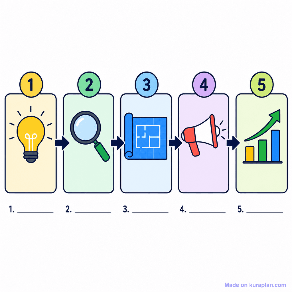 Business Development Stages Flowchart (simple, unlabeled)