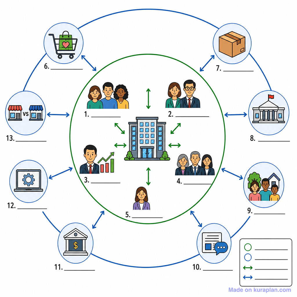 Business Stakeholder Map (detailed, unlabeled)