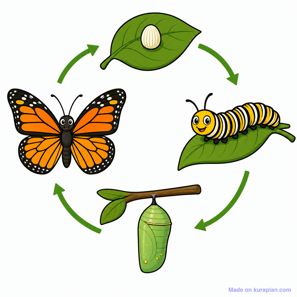Living Things — Animals & Life Cycles illustration sample