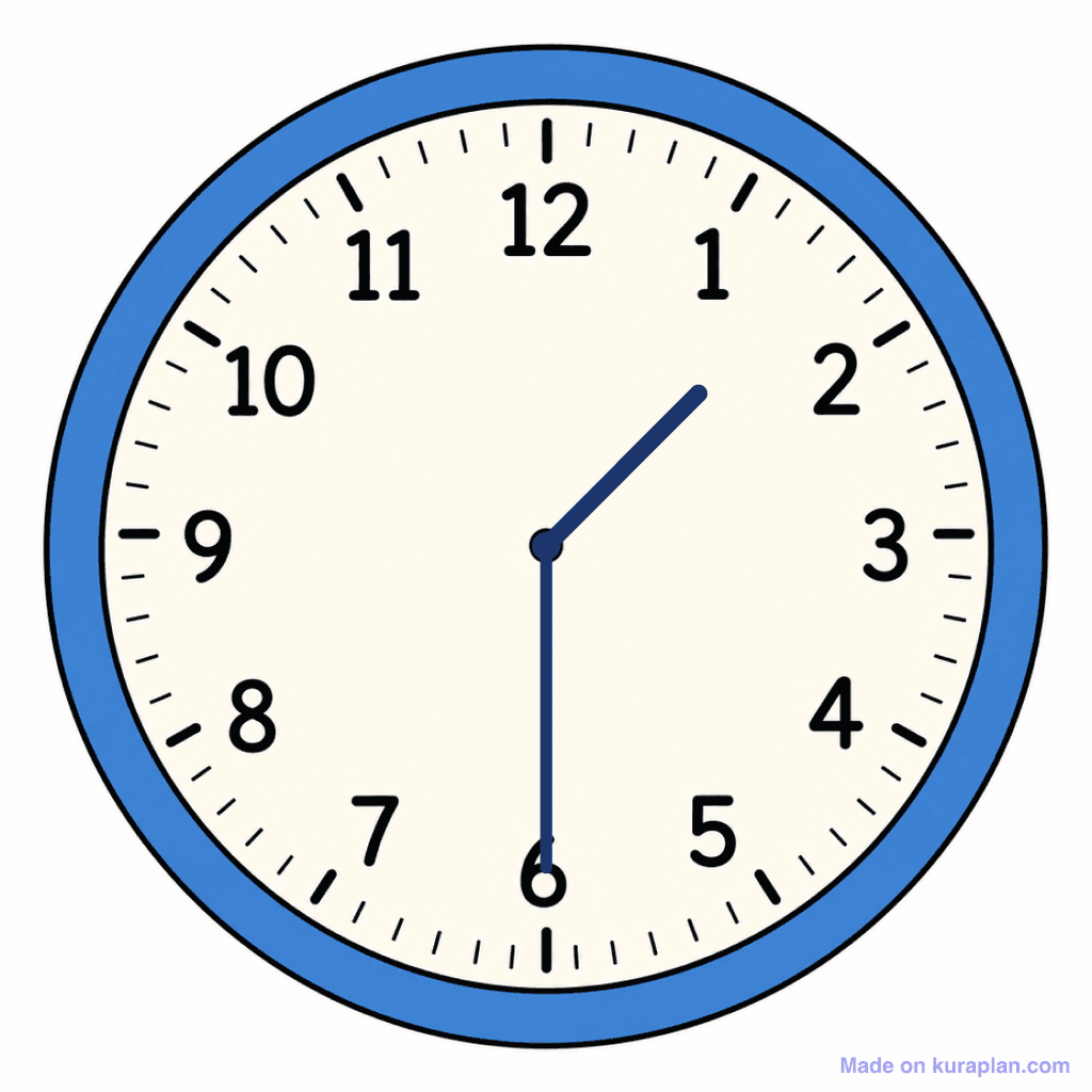 Clock Face — 1:30 (Half Past 1)