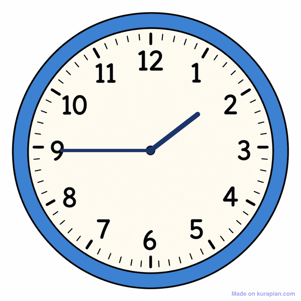 Clock Face — 1:45 (Quarter To 2)