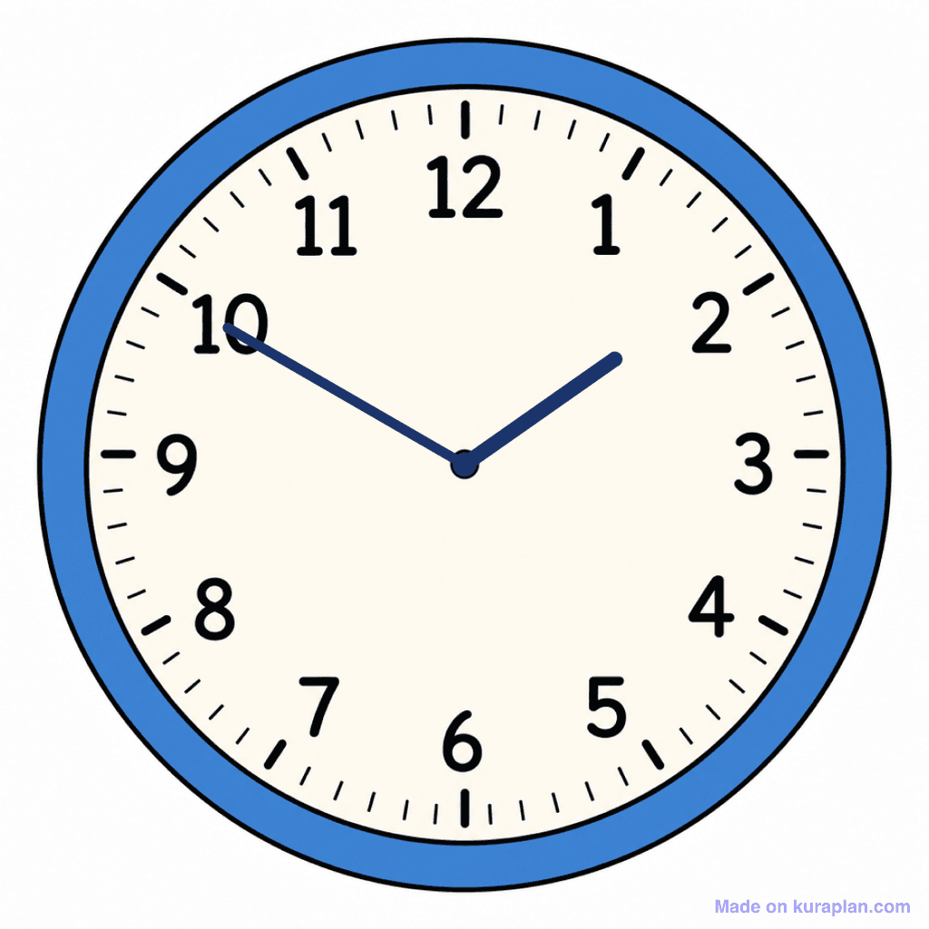 Clock Face — 1:50 (Ten To 2)