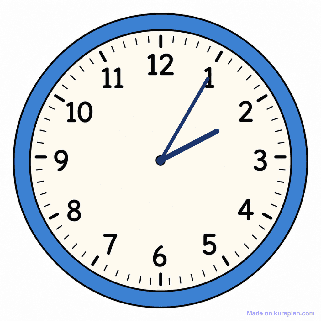 Clock Face — 2:05 (Five Past 2)