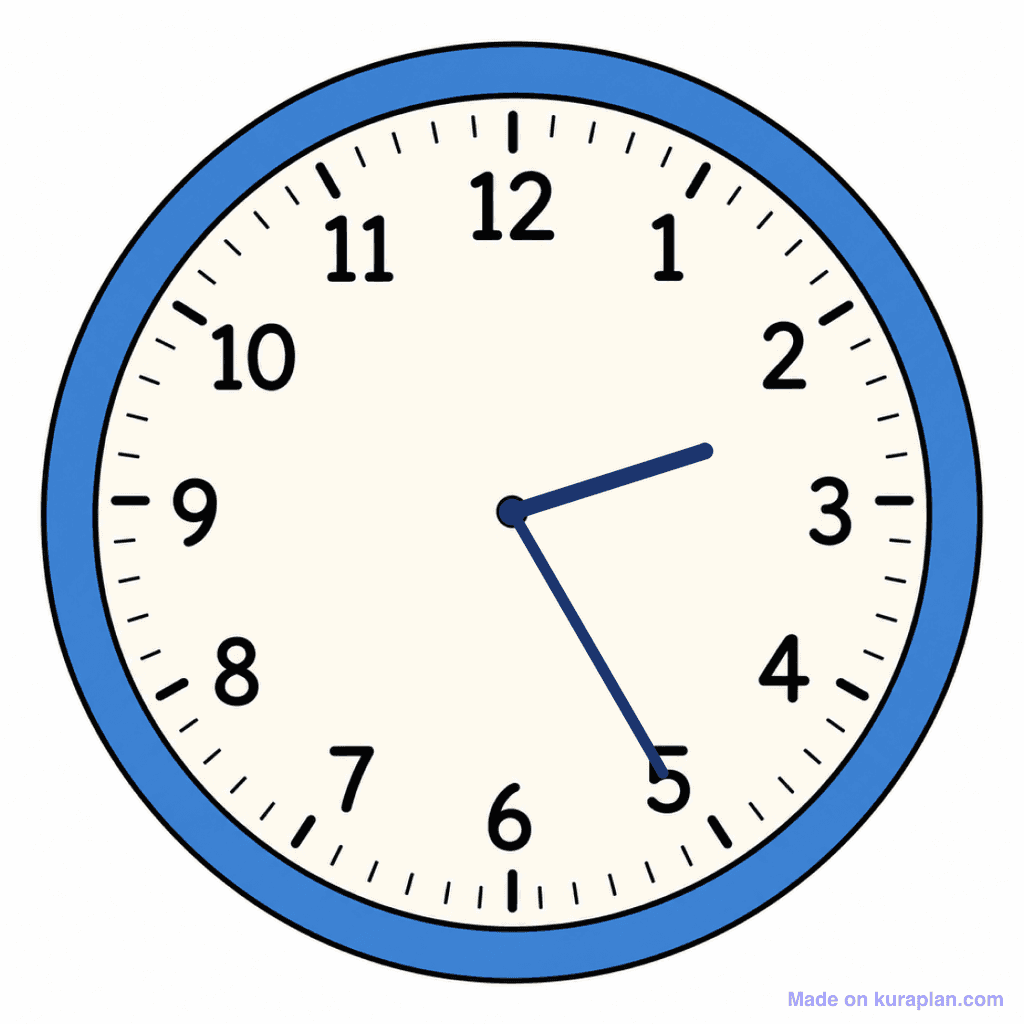 Clock Face — 2:25 (Twenty-Five Past 2)