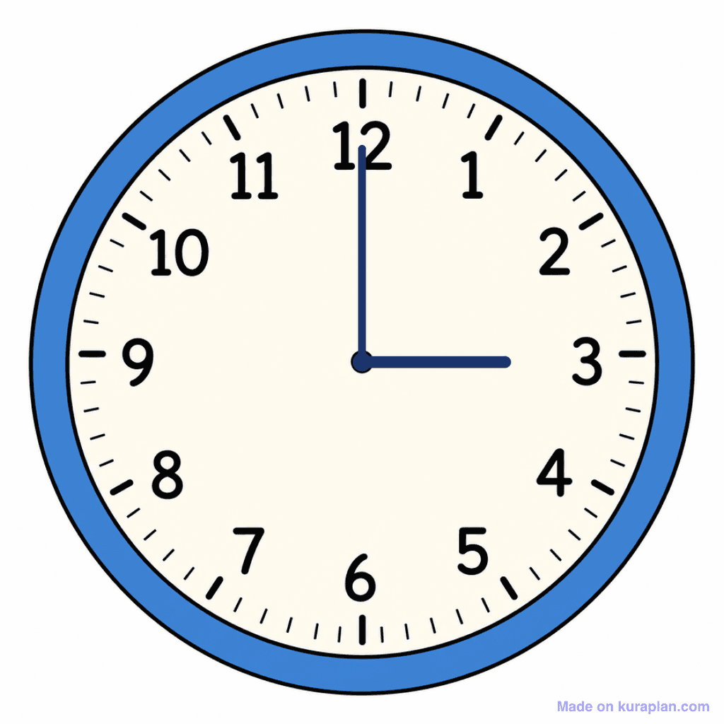Clock Face — 3:00 (3 O'Clock)