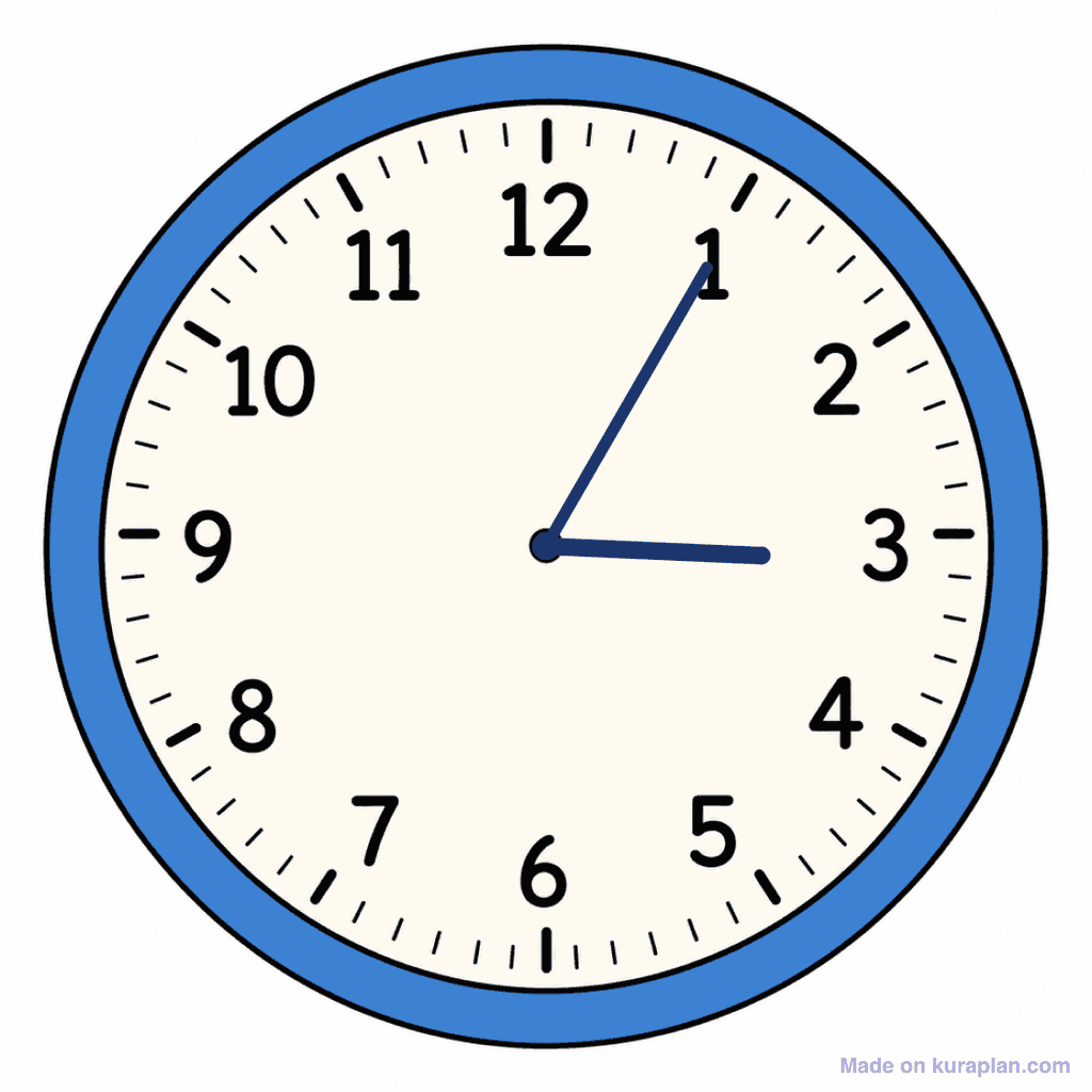Clock Face — 3:05 (Five Past 3)
