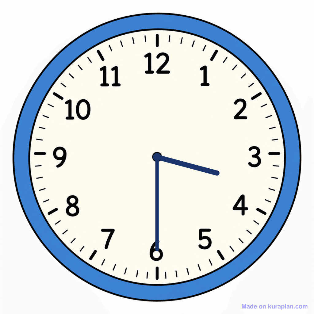 Clock Face — 3:30 (Half Past 3)