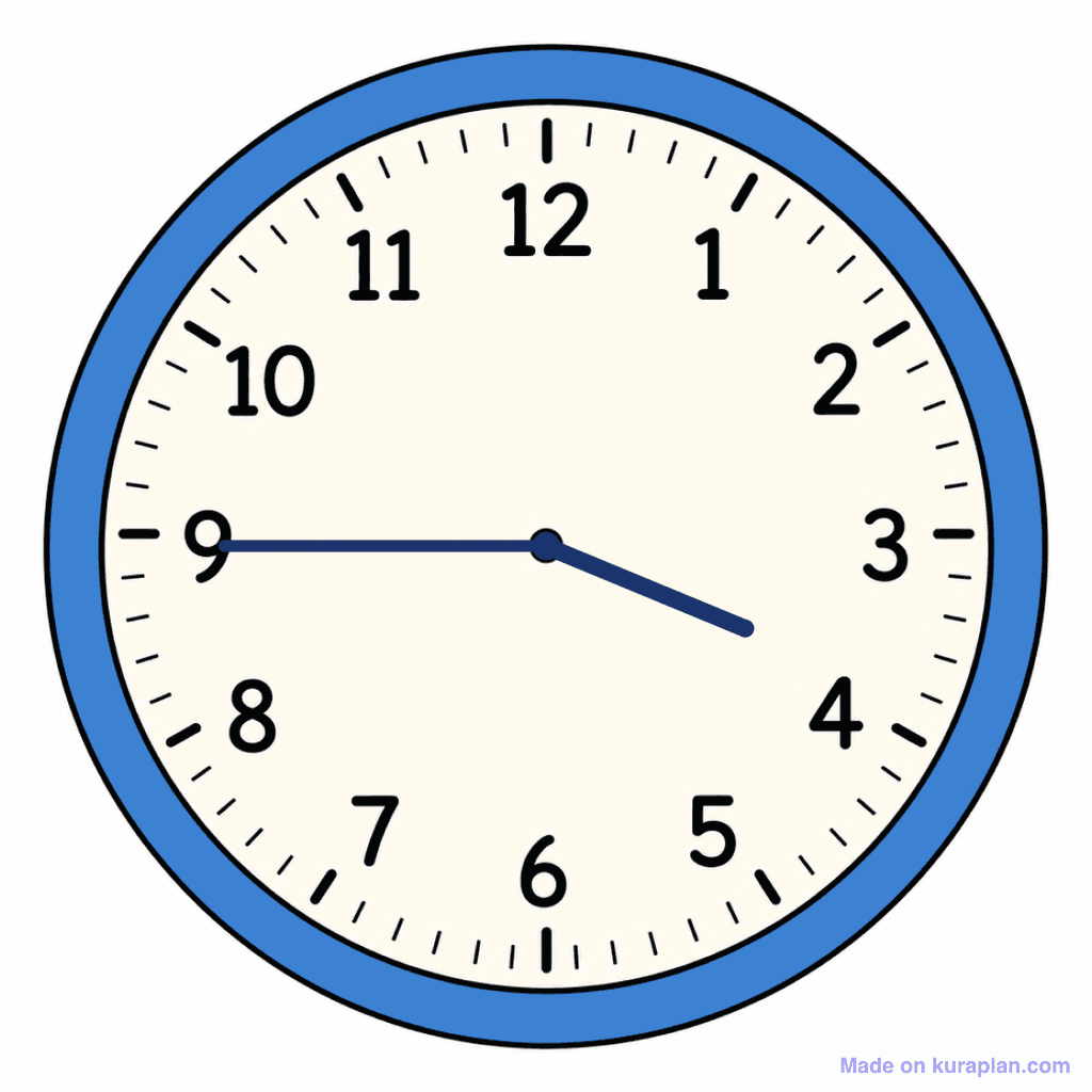Clock Face — 3:45 (Quarter To 4)