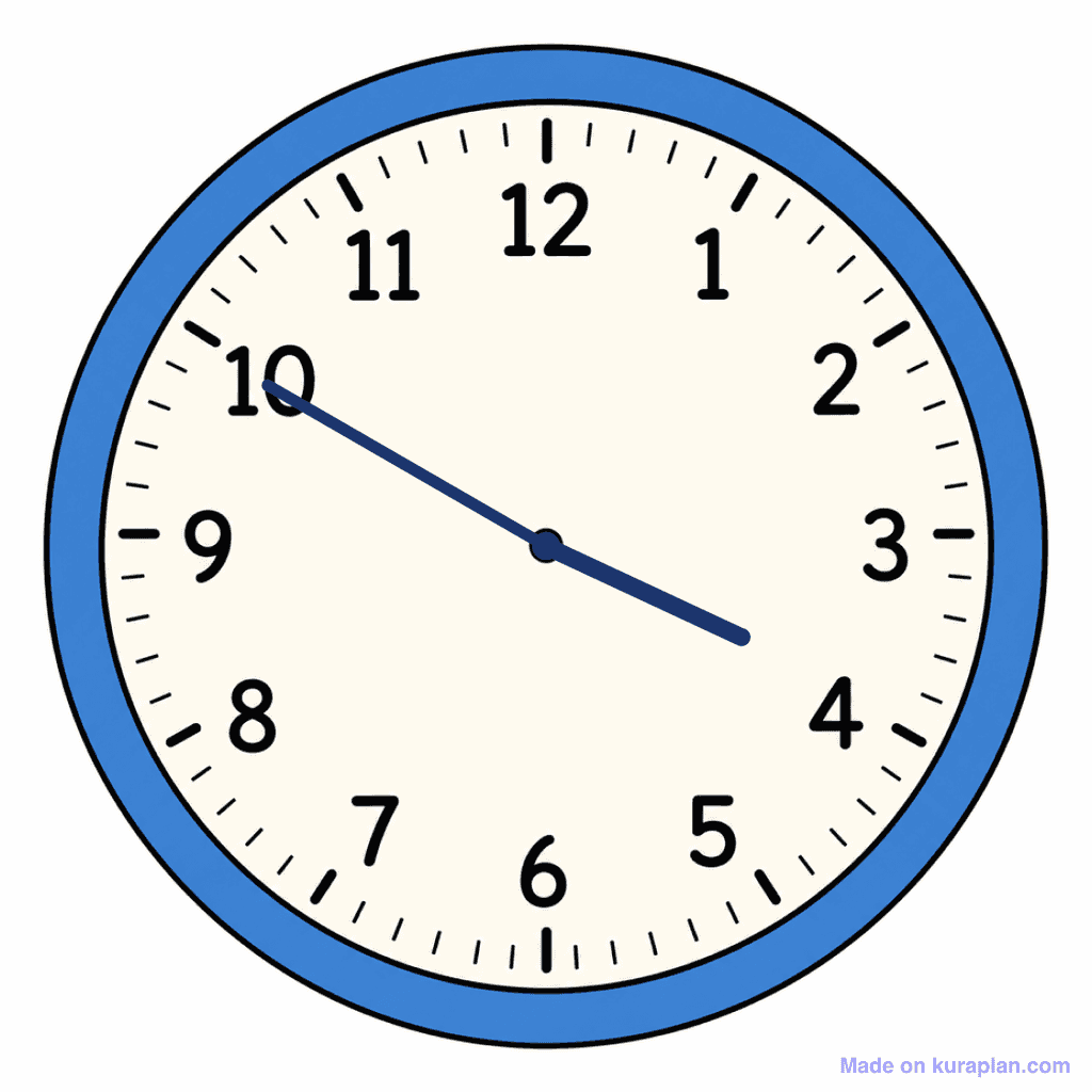 Clock Face — 3:50 (Ten To 4)