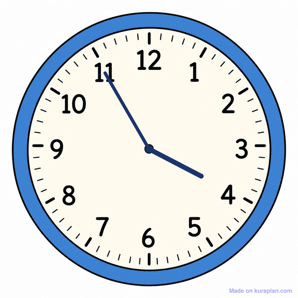 Clock Face — 3:55 (Five To 4)