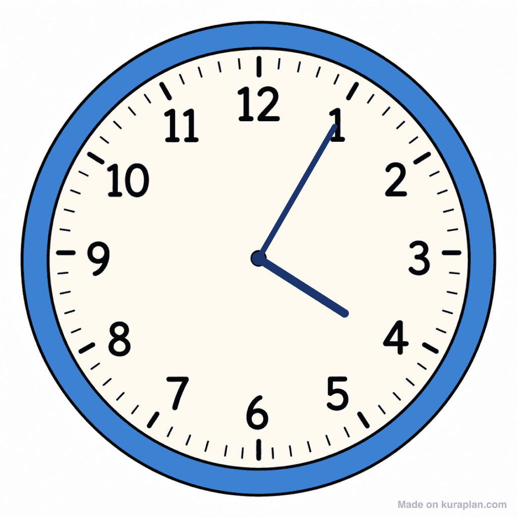 Clock Face — 4:05 (Five Past 4)