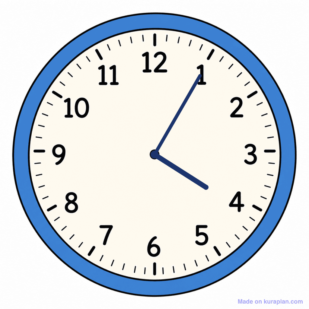 Clock Face — 4:05 (Five Past 4)