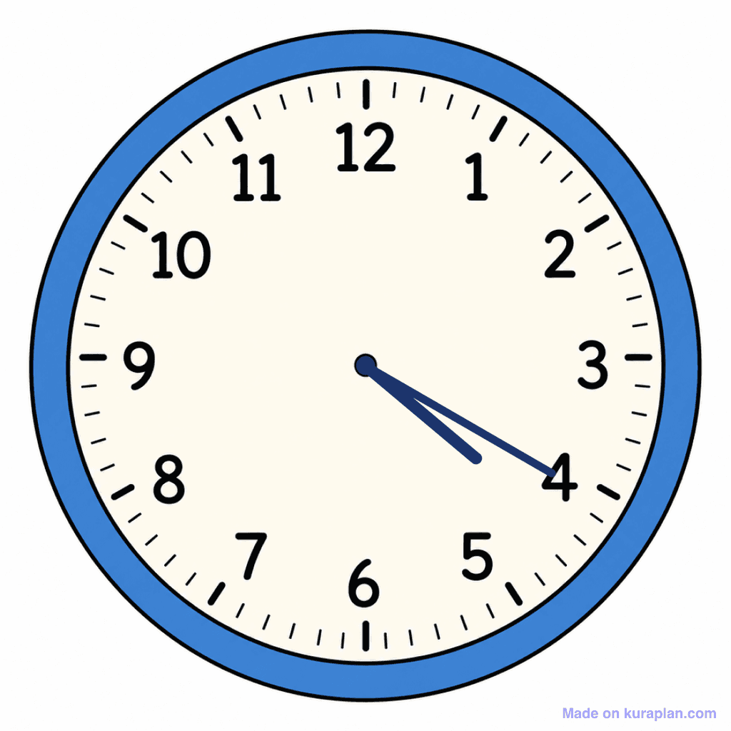 Clock Face — 4:20 (Twenty Past 4)