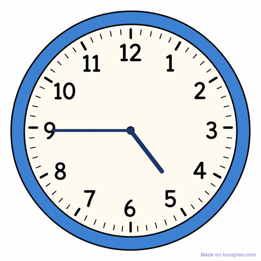 Clock Face — 4:45 (Quarter To 5)