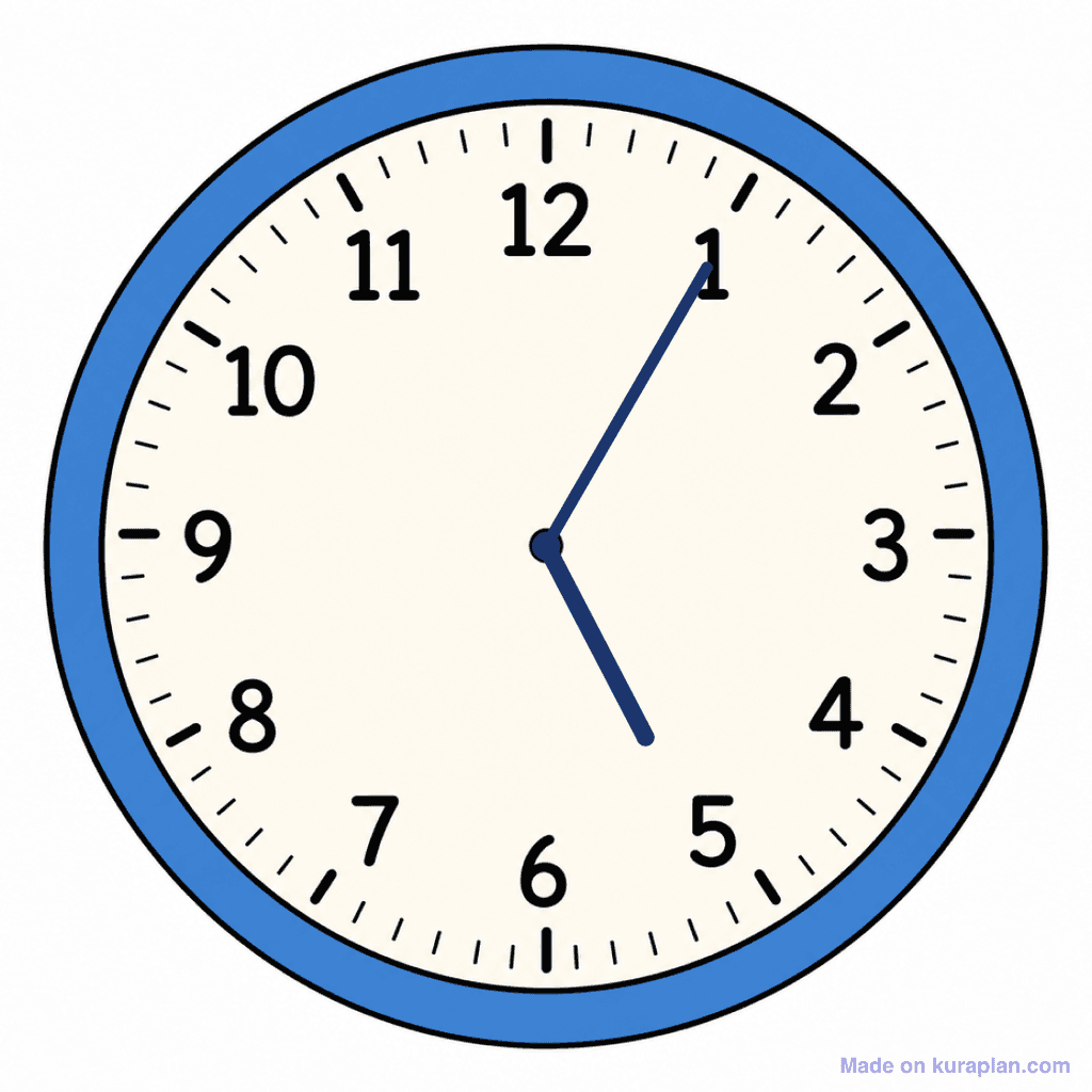 Clock Face — 5:05 (Five Past 5)
