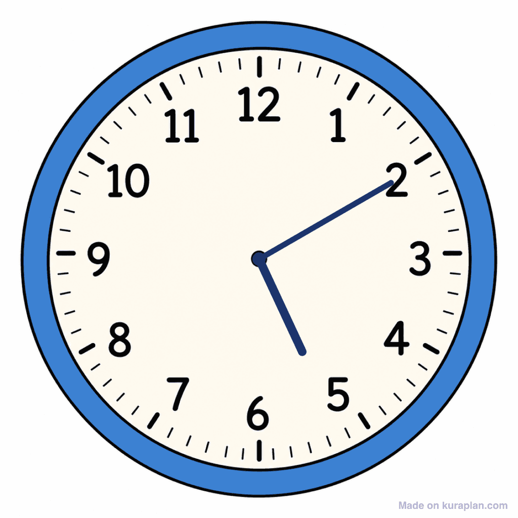 Clock Face — 5:10 (Ten Past 5)