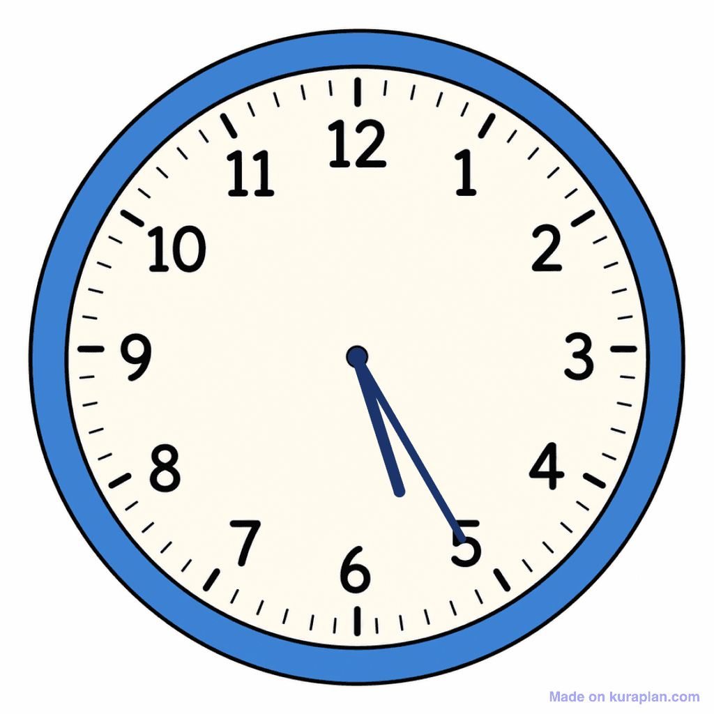 Clock Face — 5:25 (Twenty-Five Past 5)