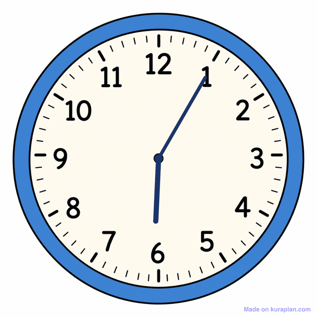 Clock Face — 6:05 (Five Past 6)