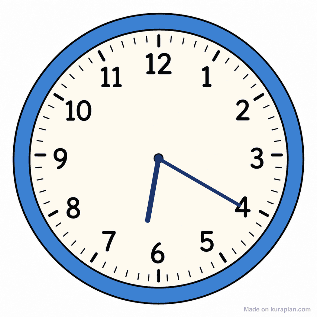 Clock Face — 6:20 (Twenty Past 6)