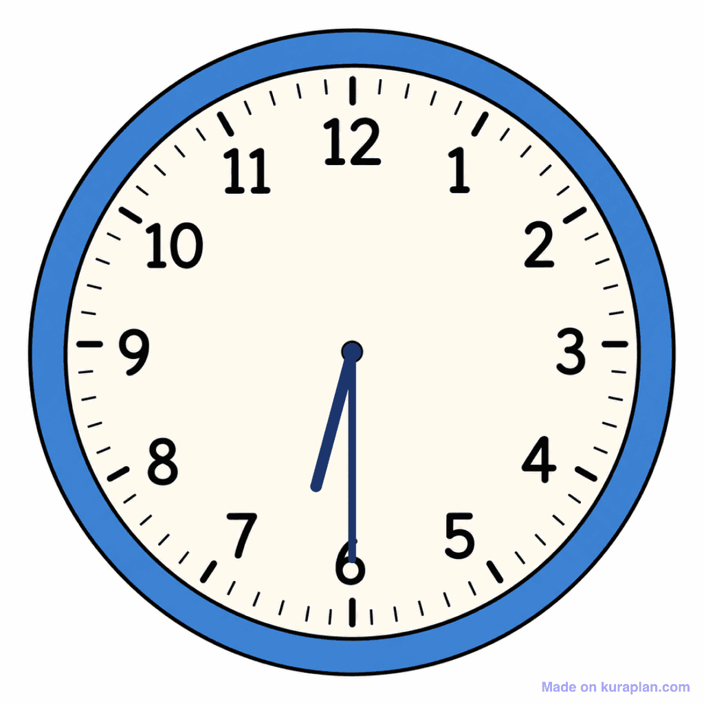 Clock Face — 6:30 (Half Past 6)