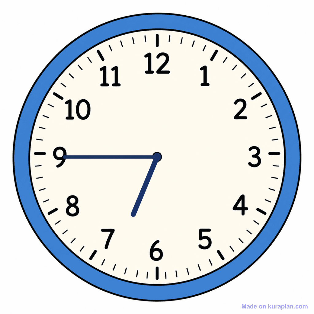 Clock Face — 6:45 (Quarter To 7)