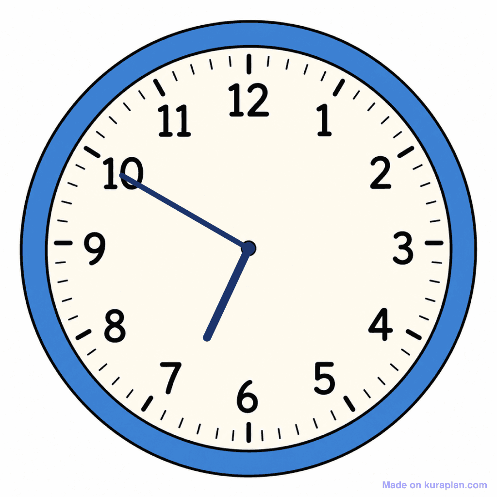 Clock Face — 6:50 (Ten To 7)
