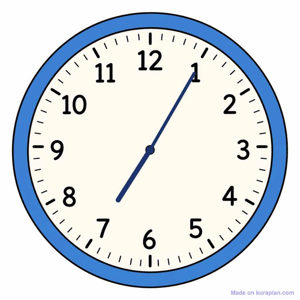 Clock Face — 7:05 (Five Past 7)