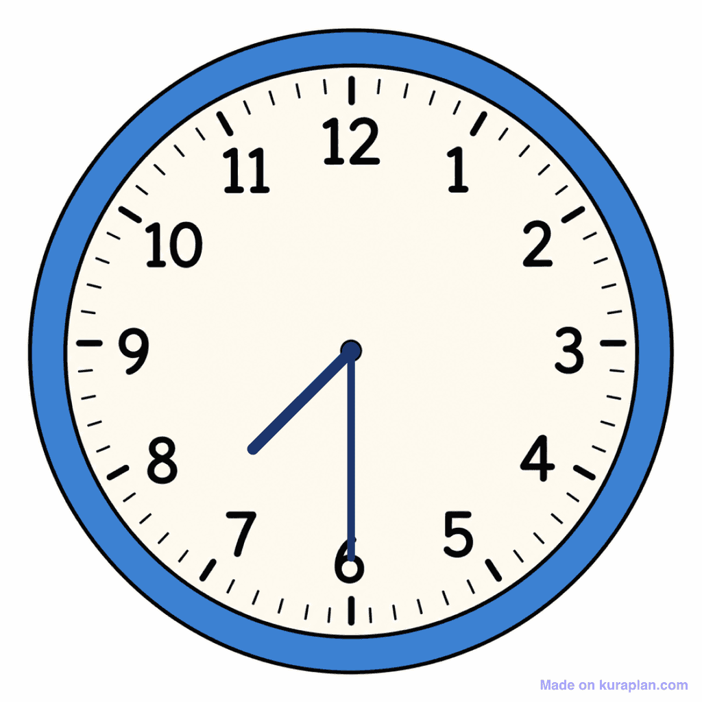 Clock Face — 7:30 (Half Past 7)