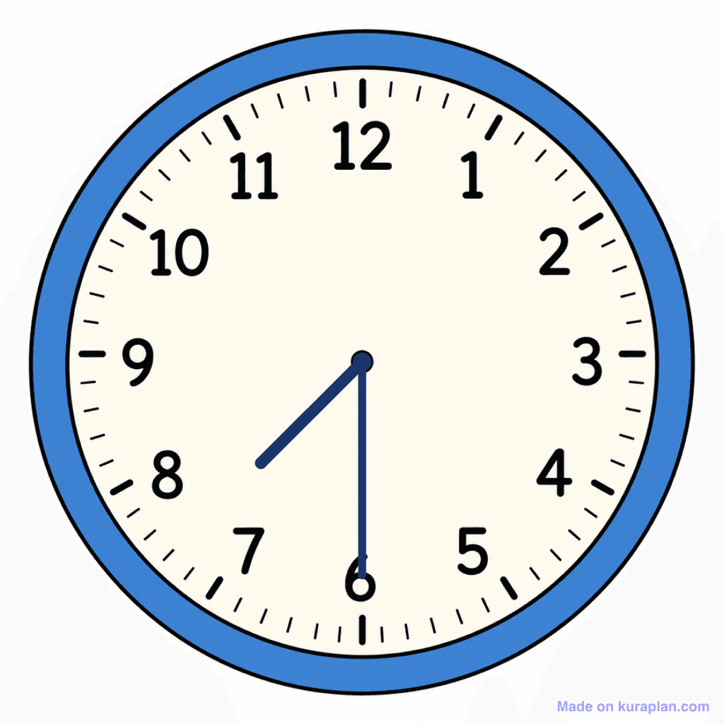 Clock Face — 7:30 (Half Past 7)