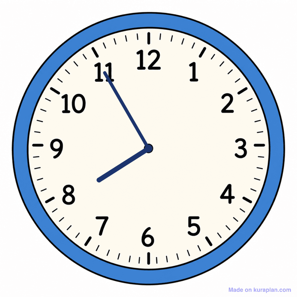 Clock Face — 7:55 (Five To 8)