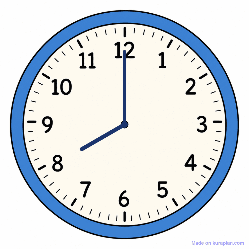 Clock Face — 8:00 (8 O'Clock)