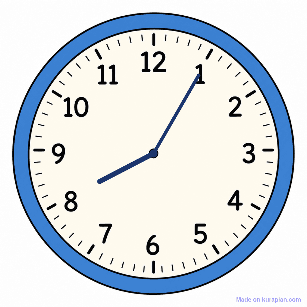 Clock Face — 8:05 (Five Past 8)