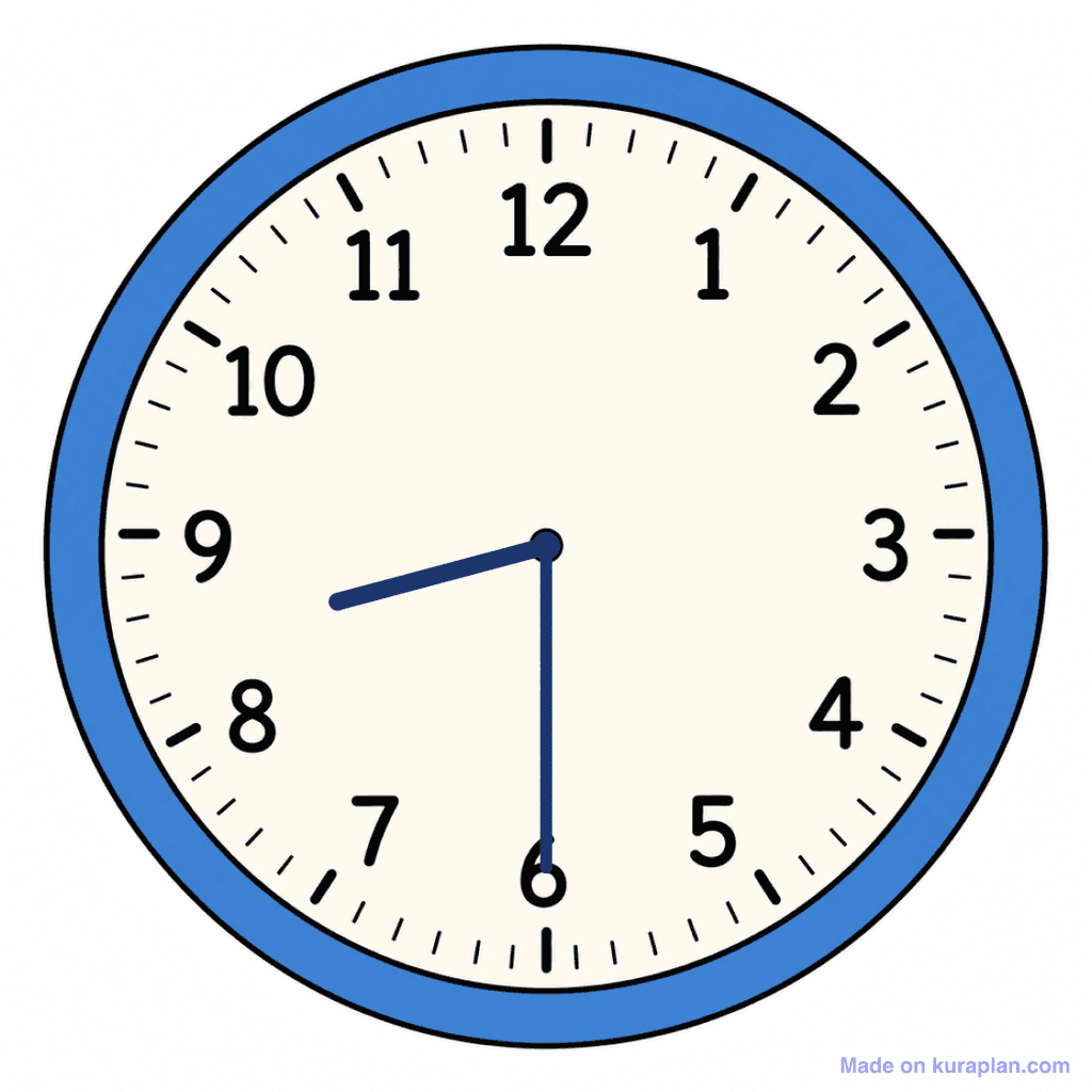 Clock Face — 8:30 (Half Past 8)