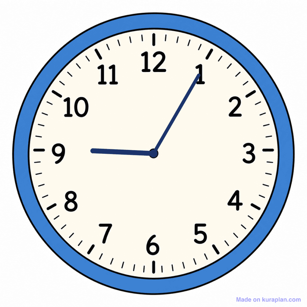 Clock Face — 9:05 (Five Past 9)