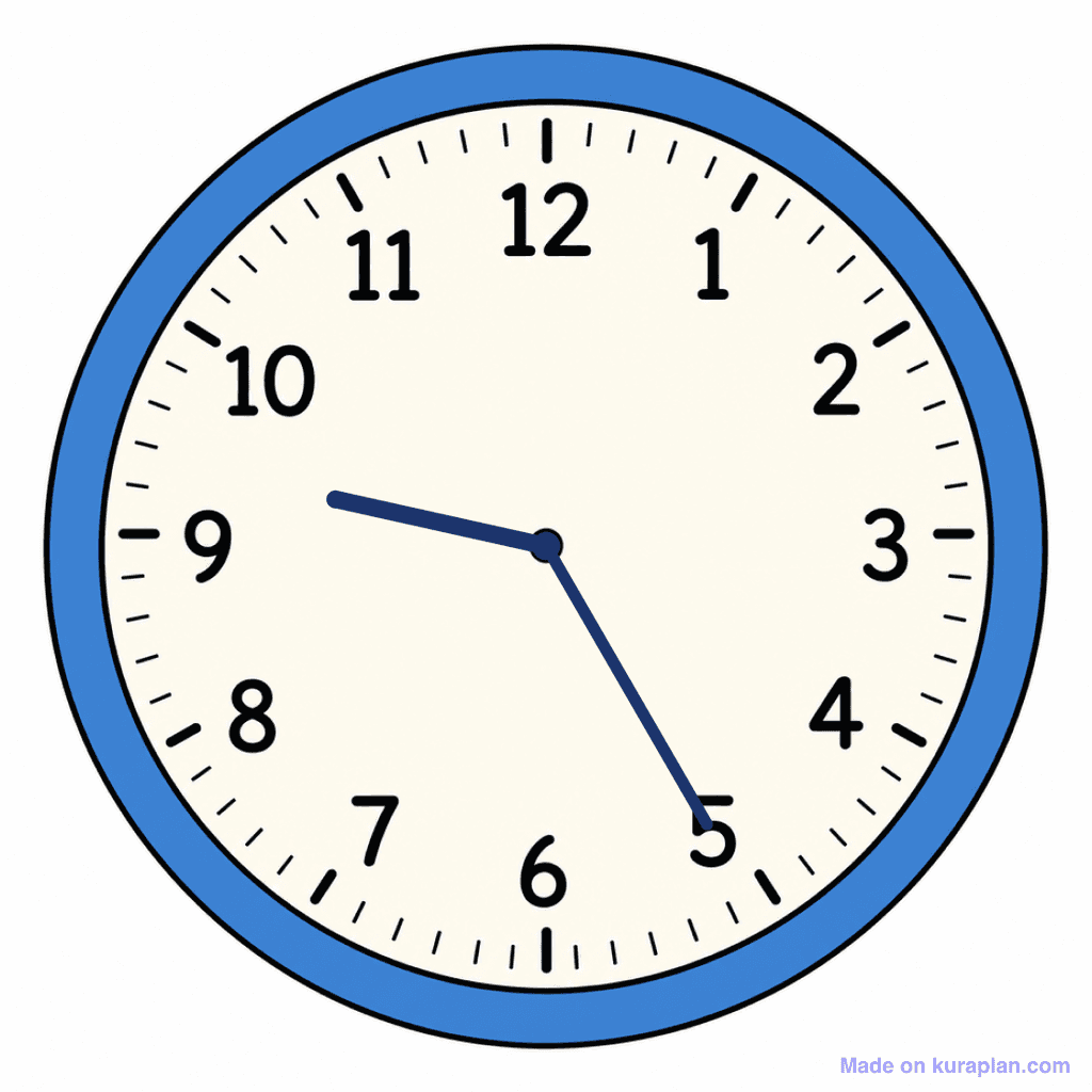 Clock Face — 9:25 (Twenty-Five Past 9)