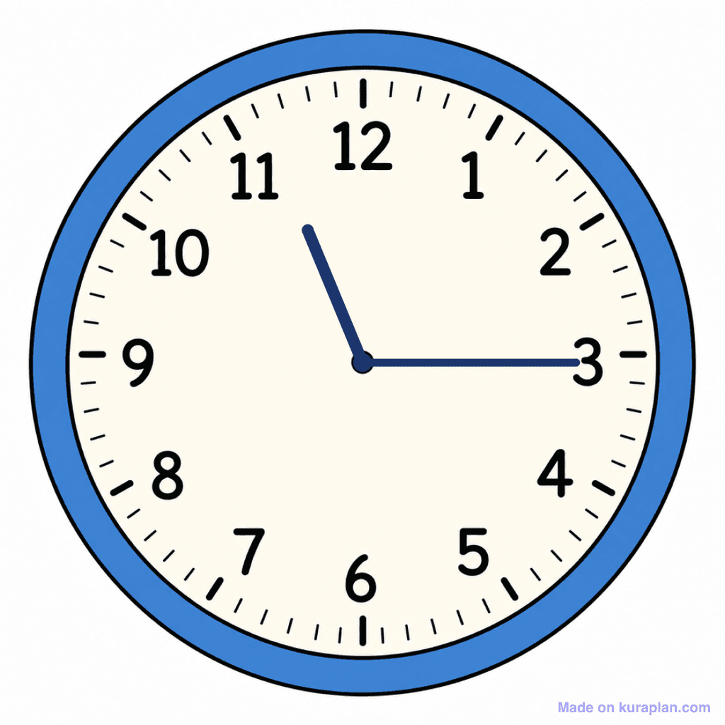 Clock Face — 11:15 (Quarter Past 11)