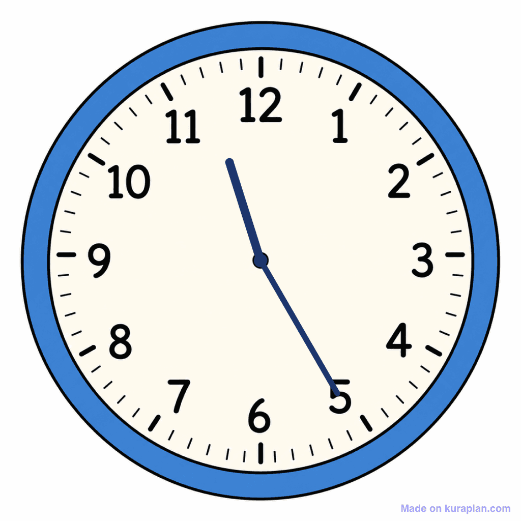 Clock Face — 11:25 (Twenty-Five Past 11)