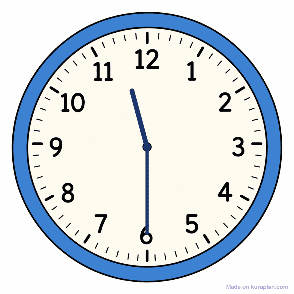 Clock Face — 11:30 (Half Past 11)
