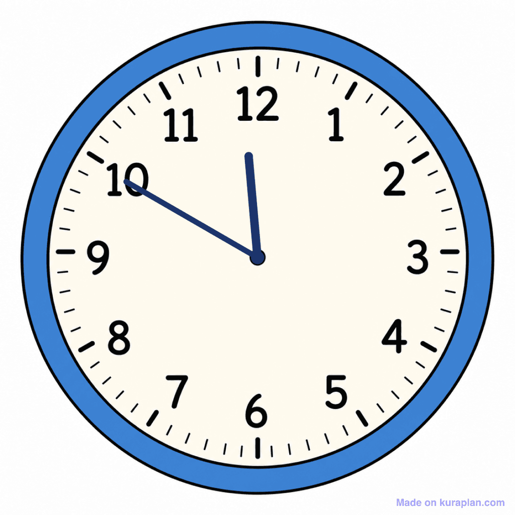 Clock Face — 11:50 (Ten To 12)