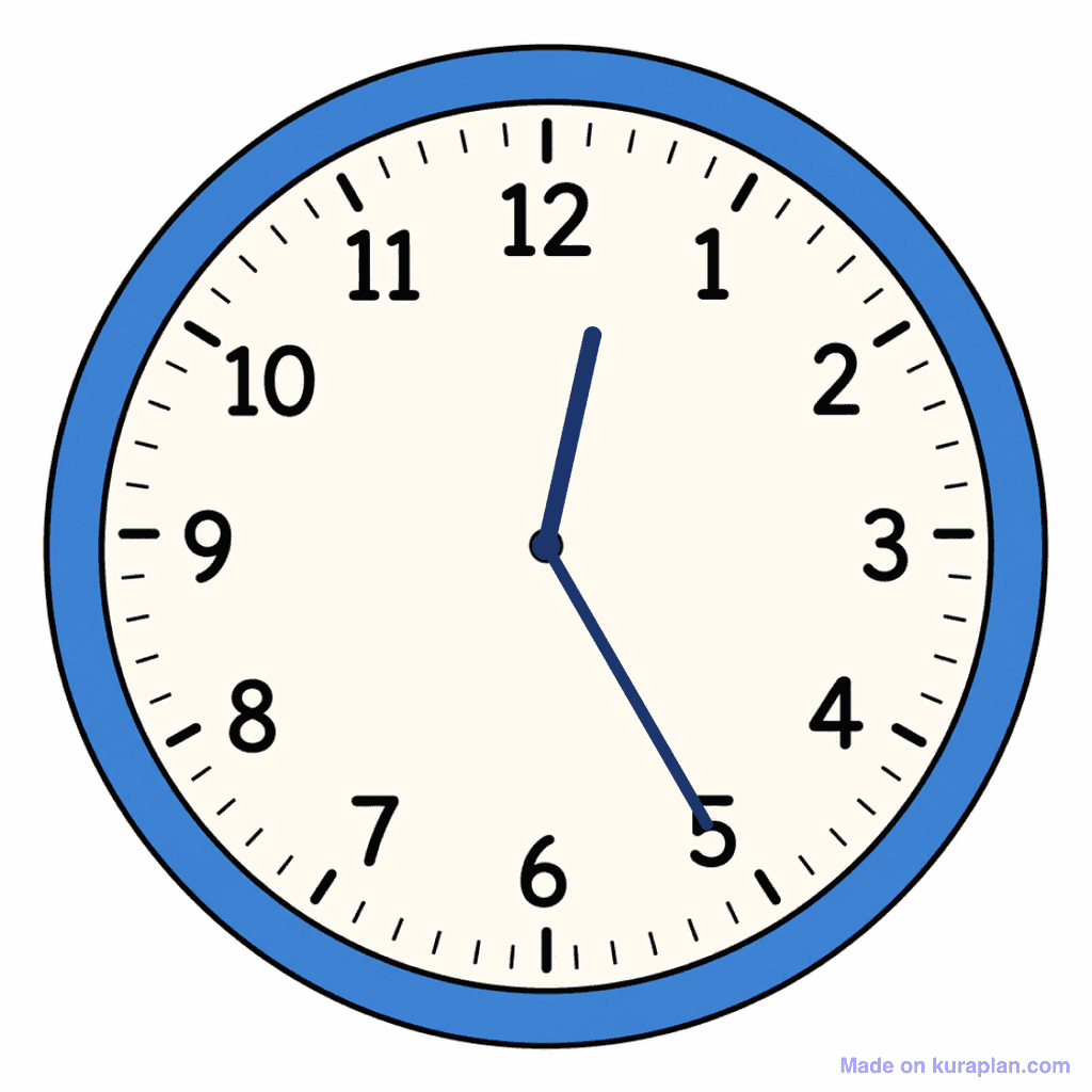 Clock Face — 12:25 (Twenty-Five Past 12)